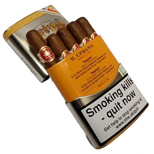 H. Upmann Regalias Cigar Tin of 5 open