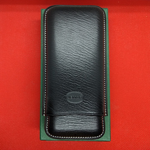 Jemar 3 Corona Black Leather Cigar Case